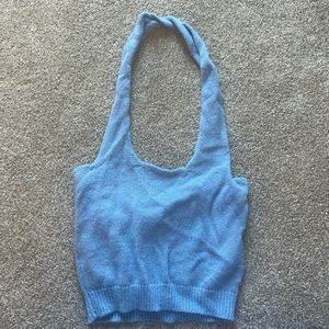CIDER blue sweater halter top
